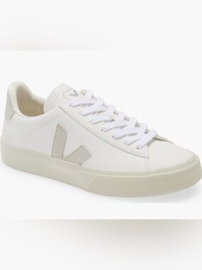 Veja Campo White Leather Low-Top Sneaker with Suede V